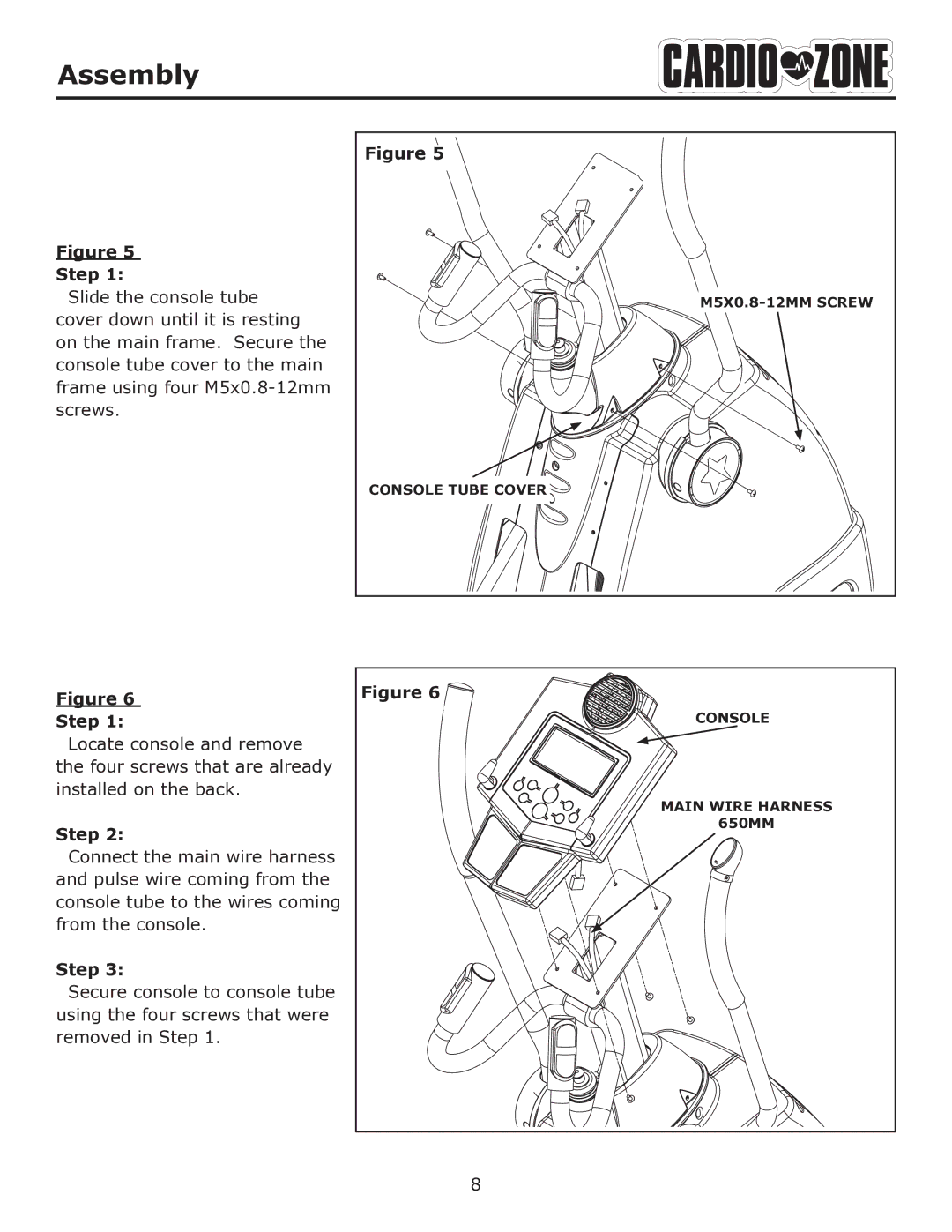 Keys Fitness E-CZ100 owner manual Console Main Wire Harness 