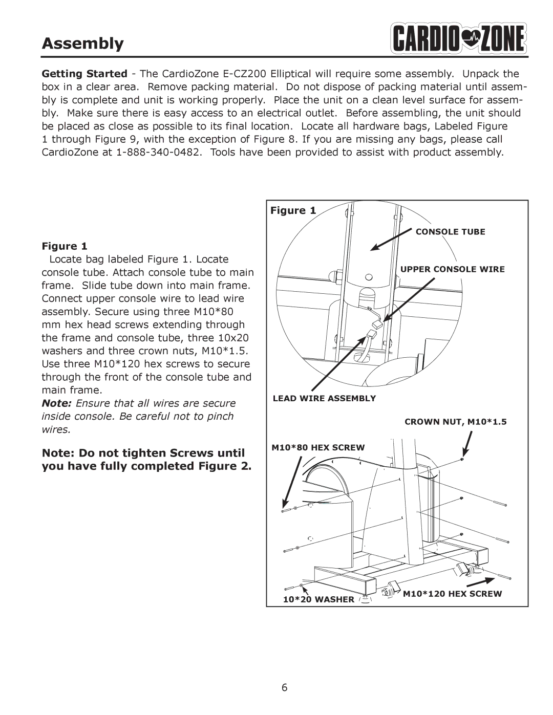 Keys Fitness E-CZ200 owner manual Assembly 