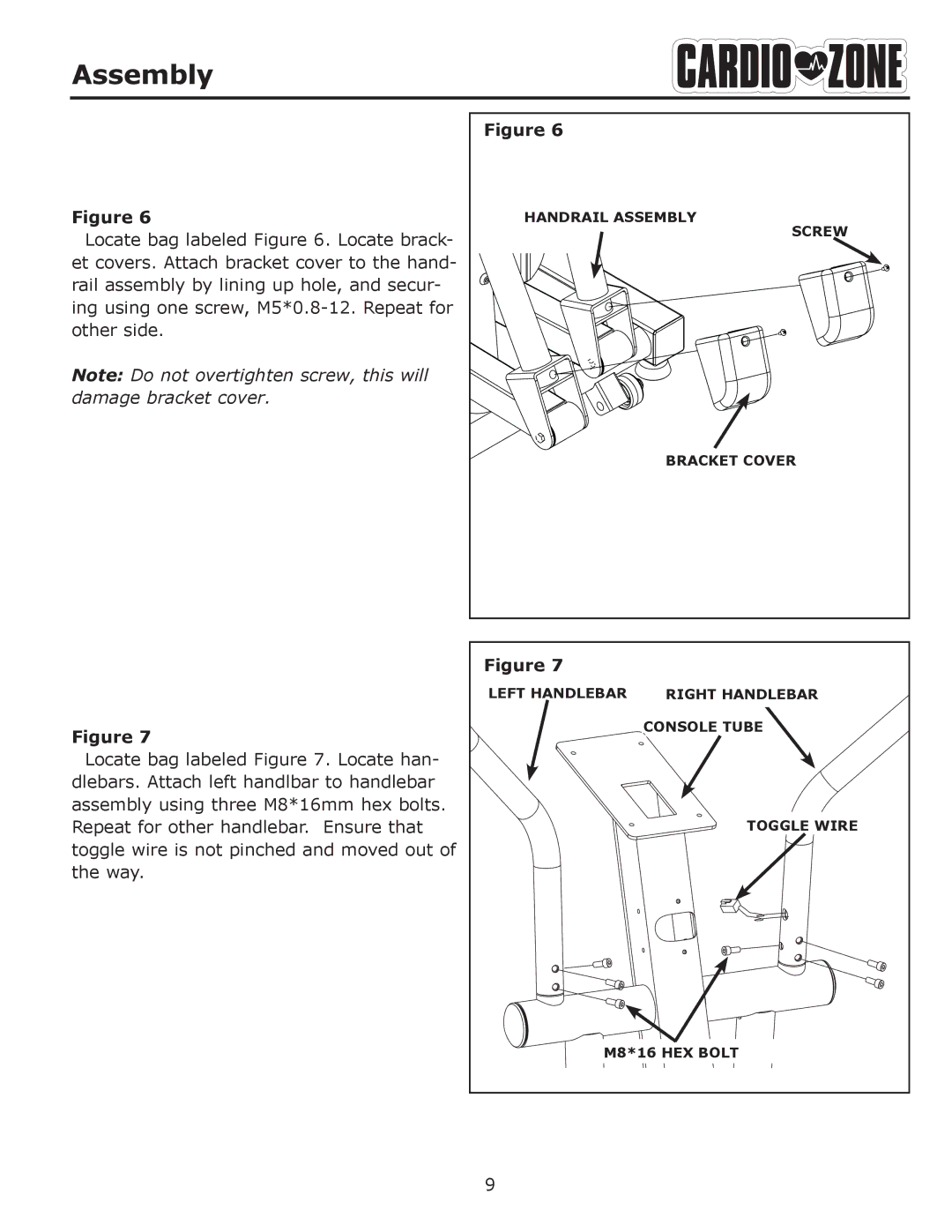 Keys Fitness E-CZ200 owner manual Bracket Cover 