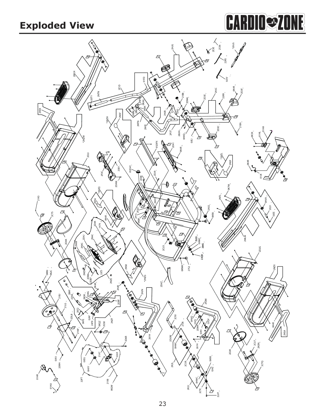 Keys Fitness E-CZ400 owner manual View, Exploded 