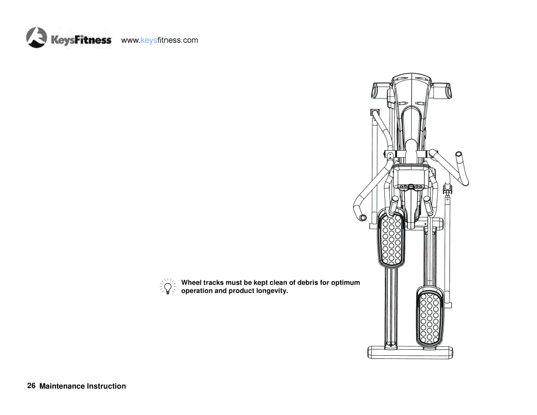 Keys Fitness E2-0 owner manual Maintenance Instruction 