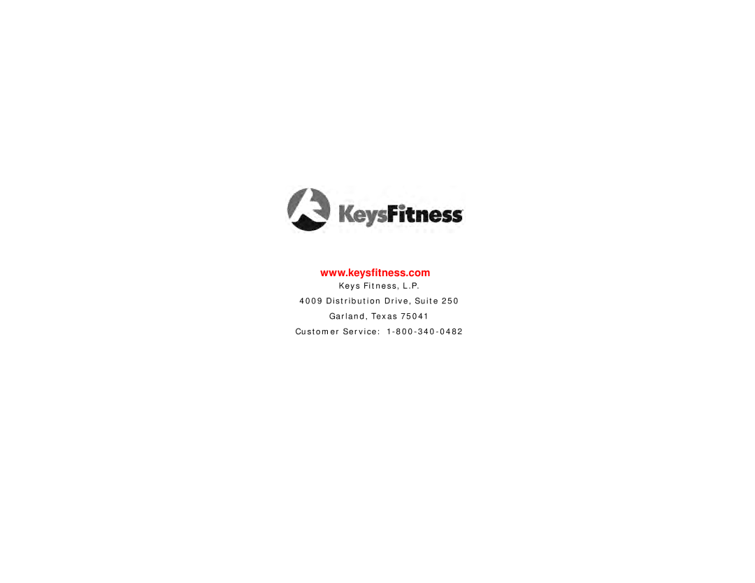 Keys Fitness E2-0 owner manual 