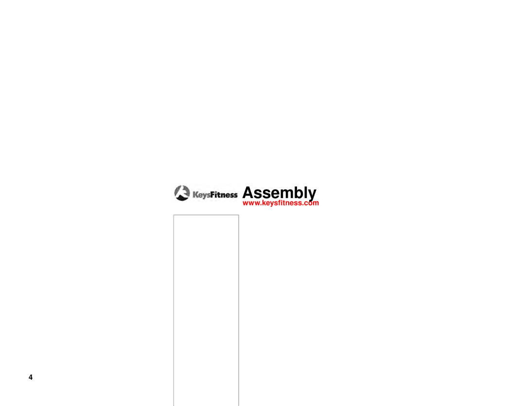 Keys Fitness E2-0 owner manual Assembly 