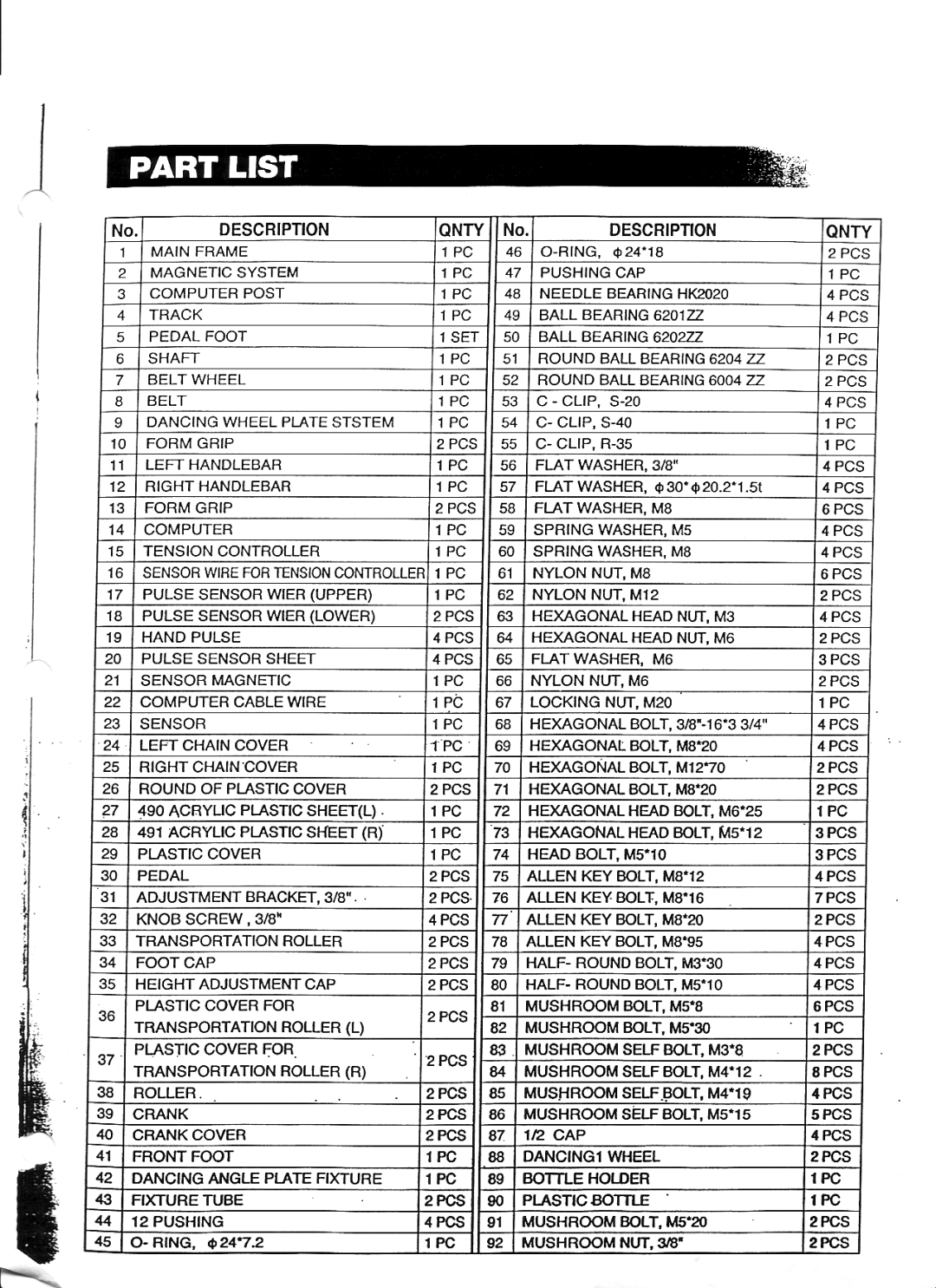 Keys Fitness ET4000 manual 