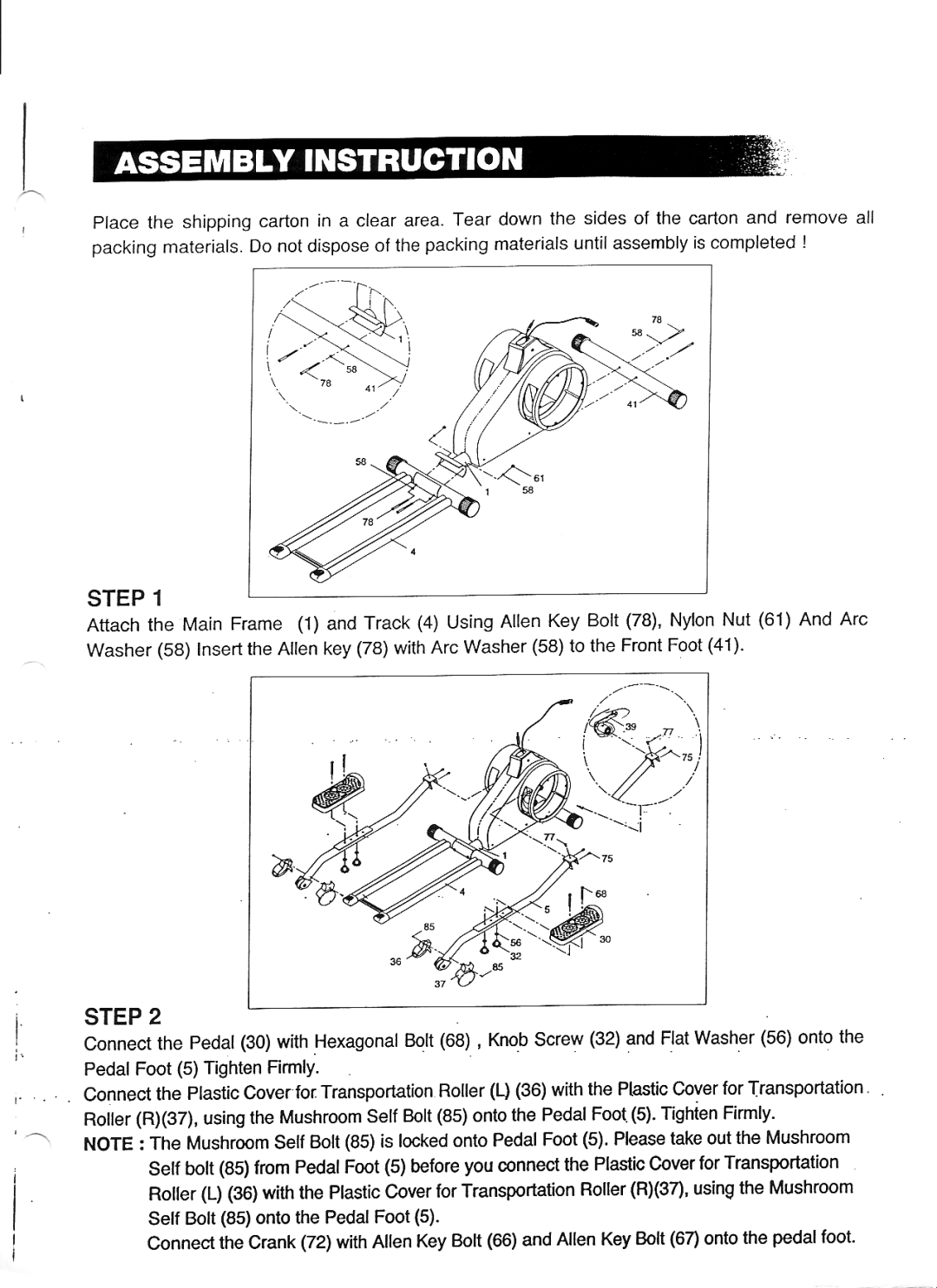 Keys Fitness ET4000 manual 