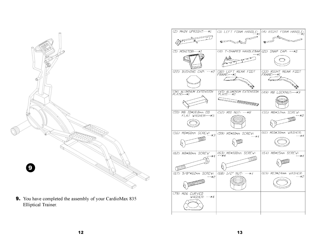 Keys Fitness ET835D owner manual 