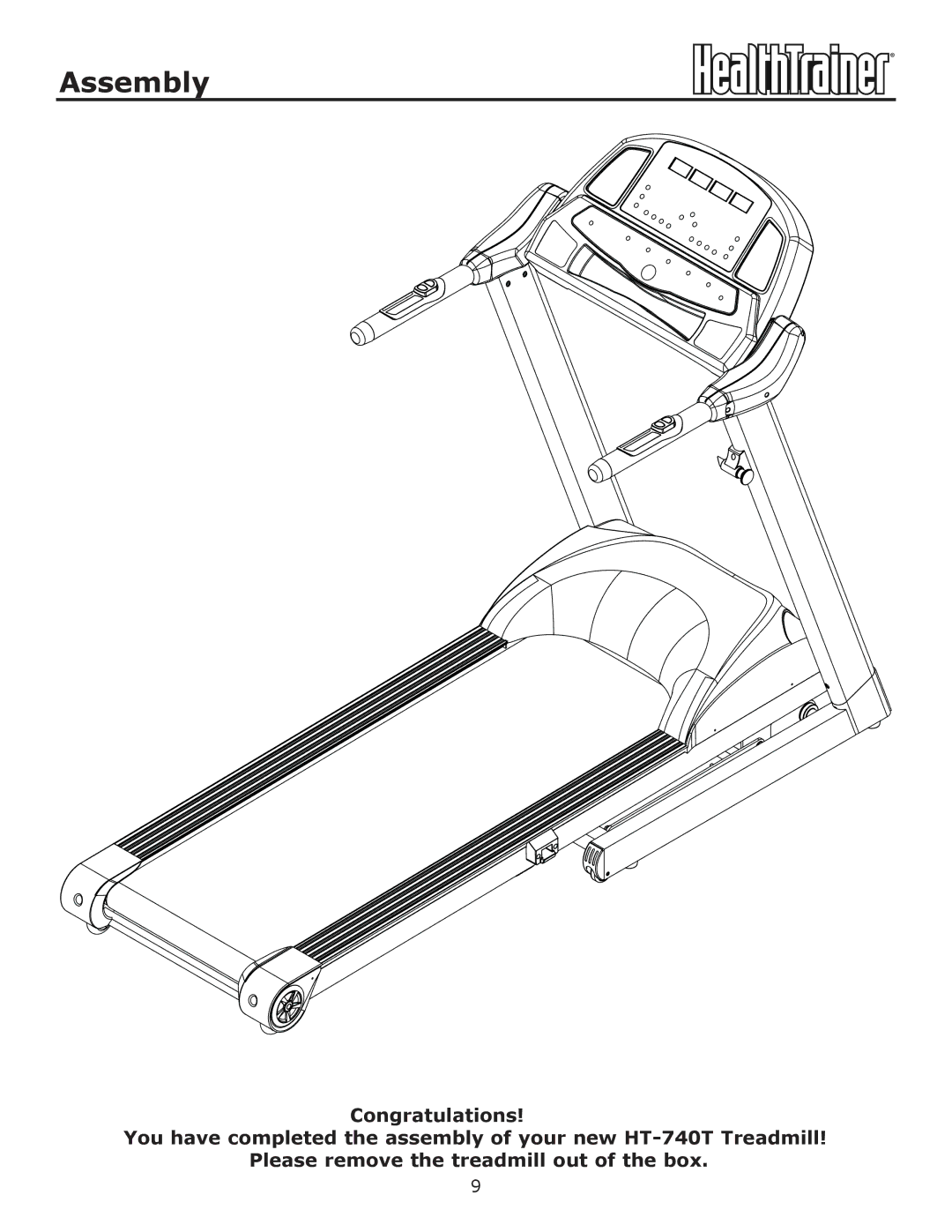 Keys Fitness HT-740T owner manual Assembly 