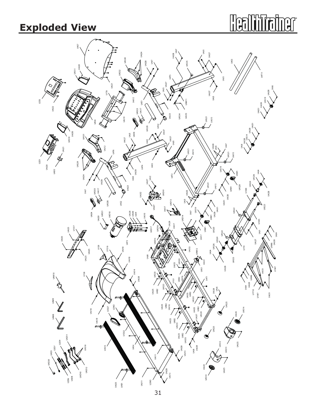 Keys Fitness HT-760T owner manual Exploded View, UAB1 