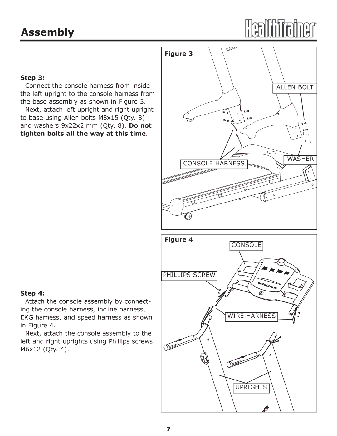 Keys Fitness HT-CLASSIC owner manual Allen Bolt 