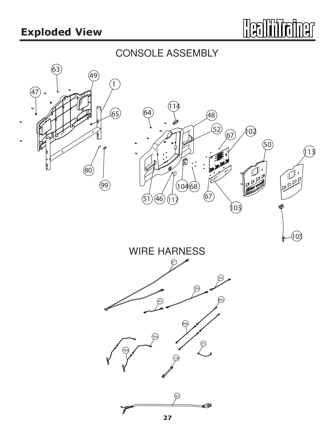 Keys Fitness HT-ELITE owner manual Exploded View 