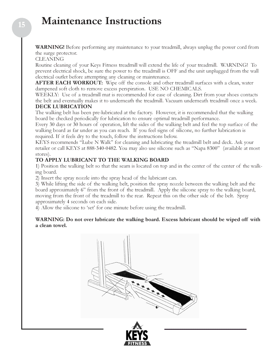 Keys Fitness HT2-0 owner manual Maintenance Instructions, Cleaning 