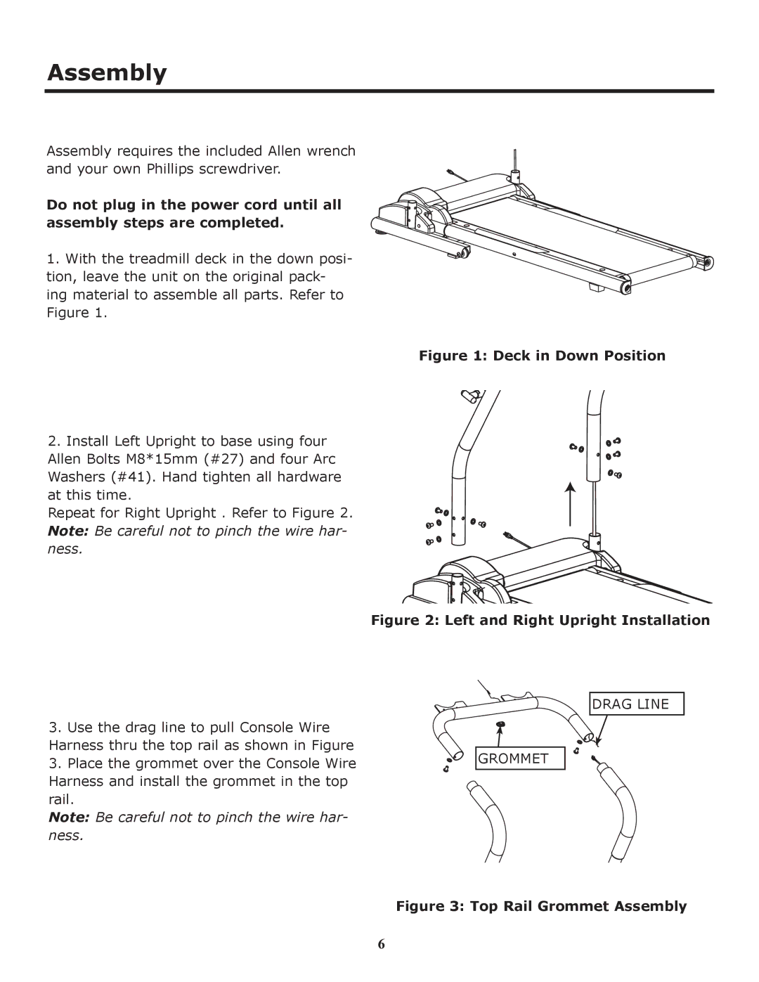 Keys Fitness HT403T owner manual Deck in Down Position 