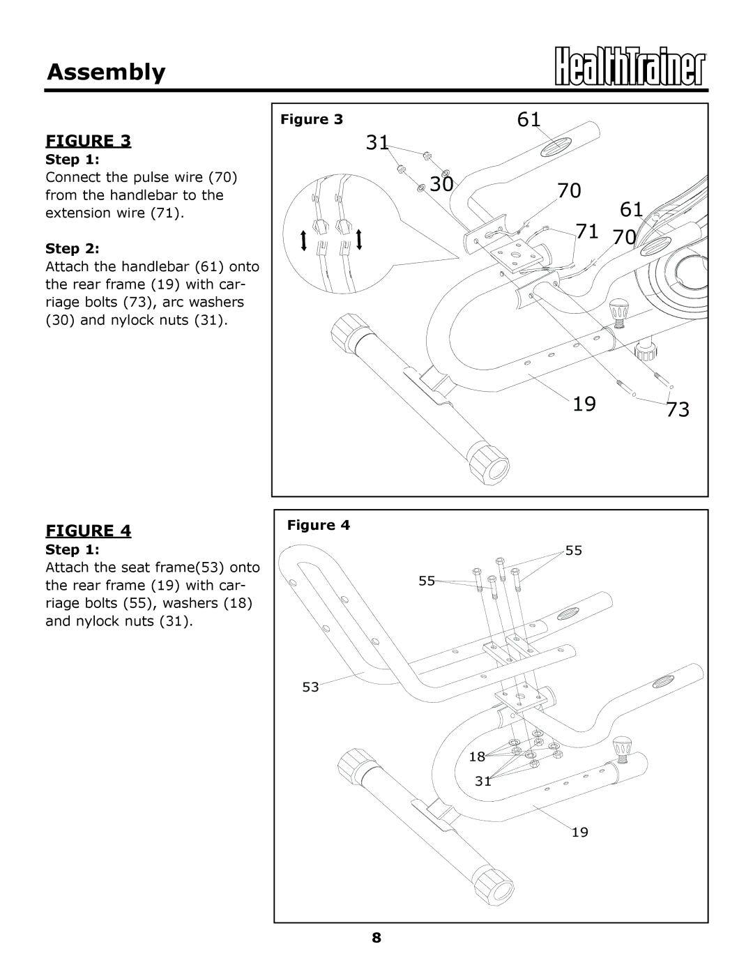 Keys Fitness HT440R owner manual Assembly 