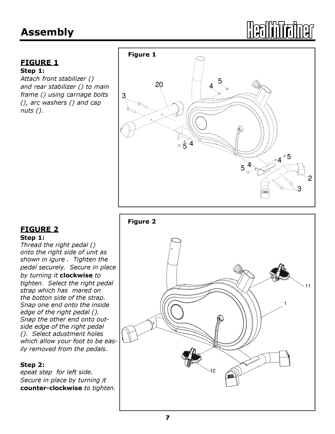 Keys Fitness HT440U owner manual Counter-clockwise to tighten 