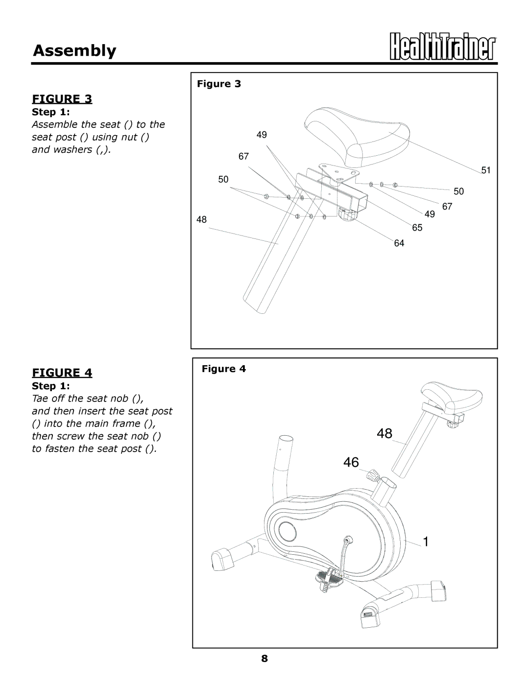 Keys Fitness HT440U owner manual Assembly 