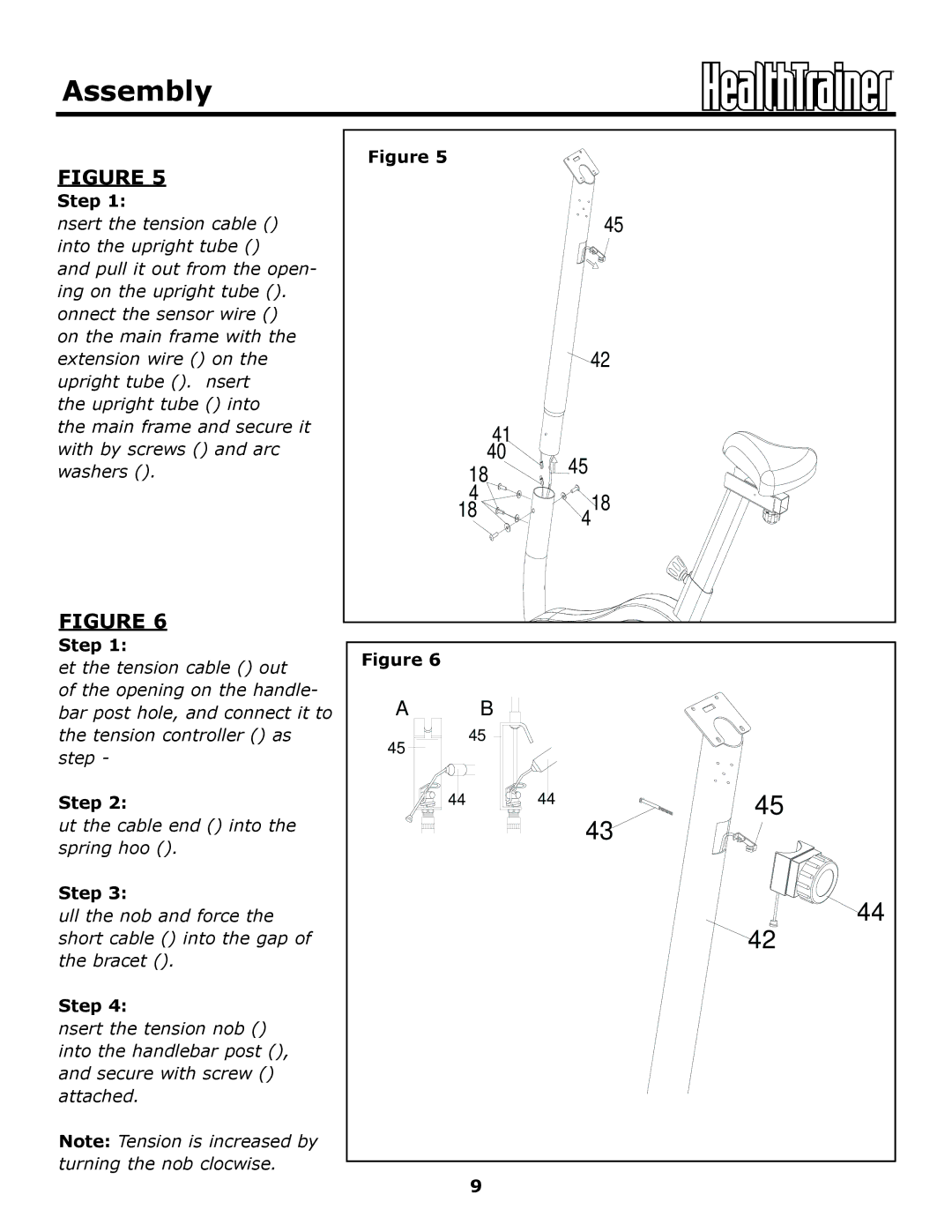 Keys Fitness HT440U owner manual Put the cable end 44 into the spring hook 