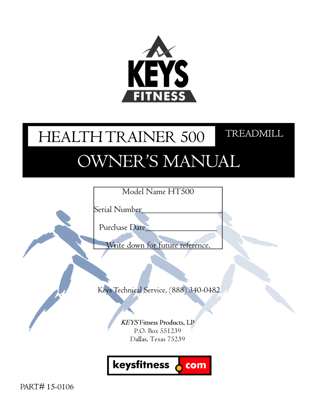 Keys Fitness HT500 owner manual Health Trainer 