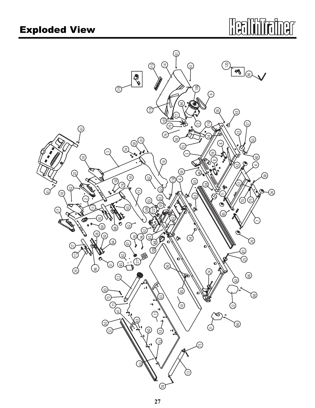 Keys Fitness HT65T.1-CE owner manual Exploded View 