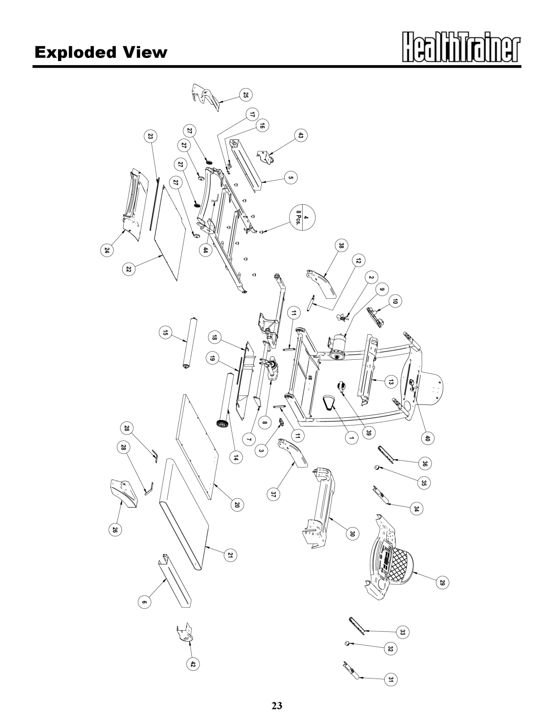 Keys Fitness HT702t owner manual Exploded View 