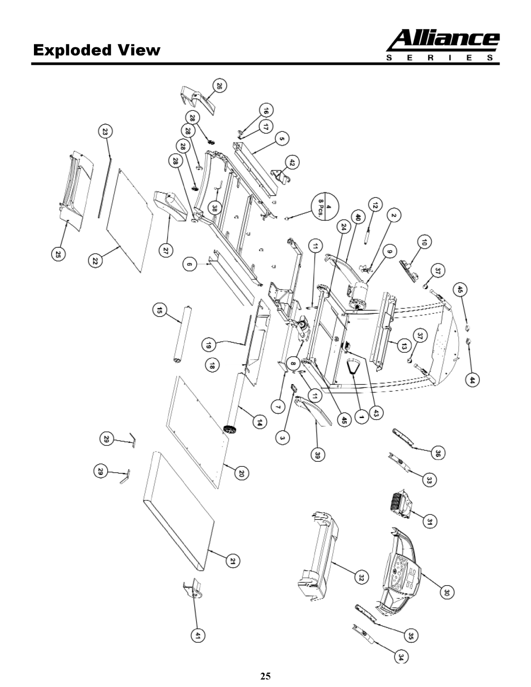 Keys Fitness HT75t owner manual Exploded View 