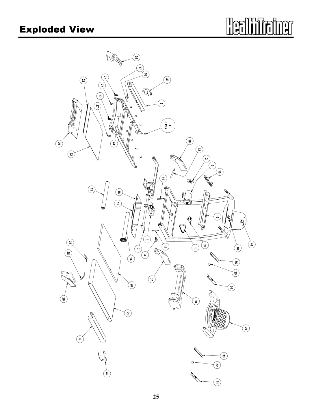 Keys Fitness HT802t owner manual Exploded View 