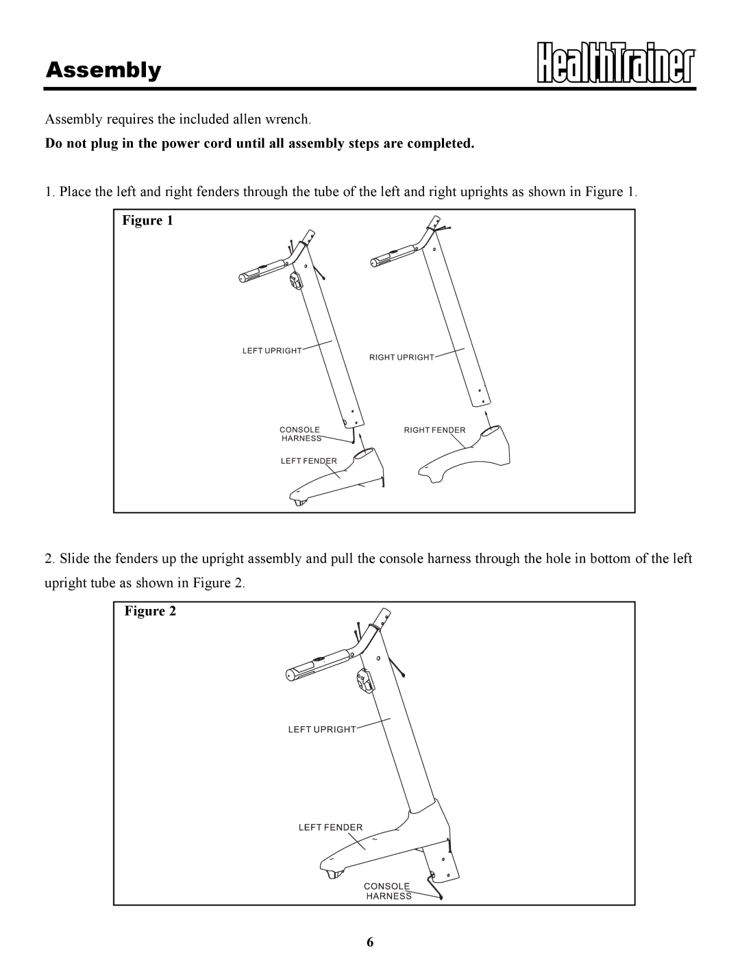 Keys Fitness HT85t owner manual Assembly requires the included allen wrench 