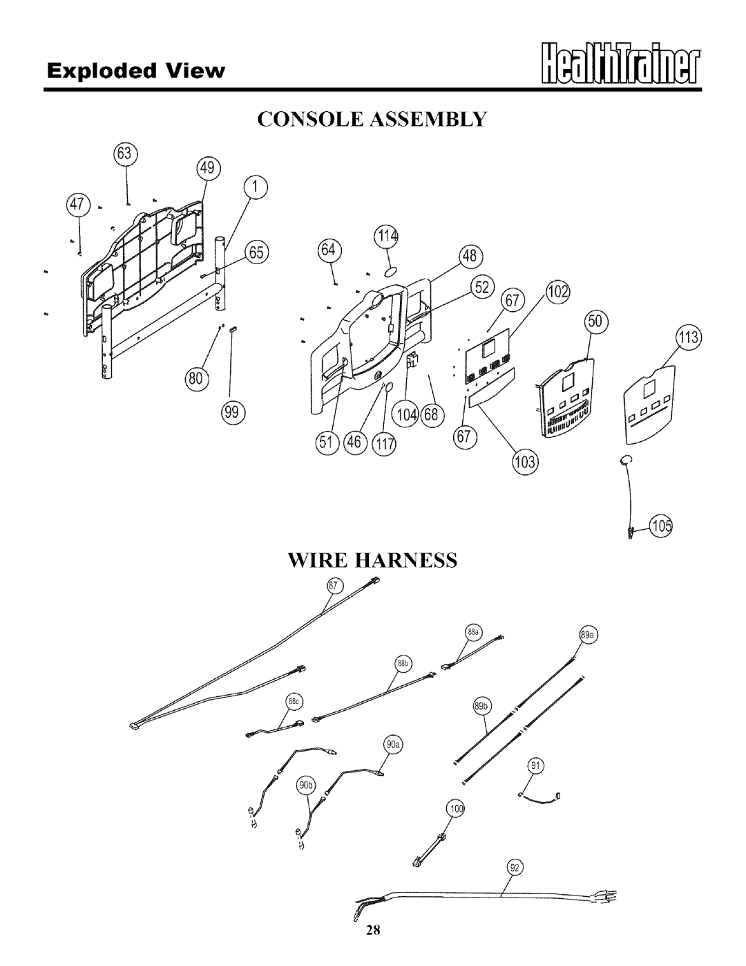 Keys Fitness HT95 owner manual Exploded View 