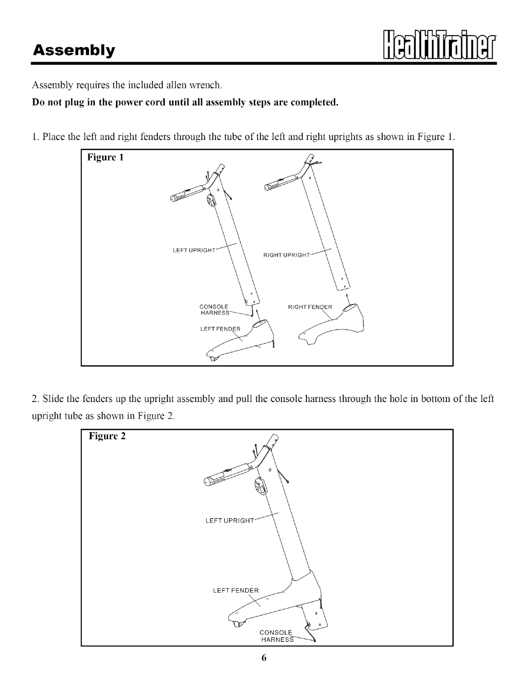 Keys Fitness HT95 owner manual Assembly requires the included allen wrench 