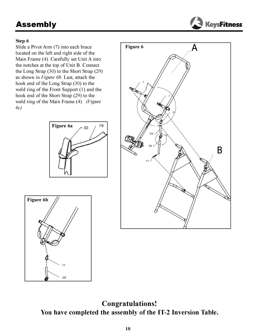 Keys Fitness IT-2 owner manual Congratulations 