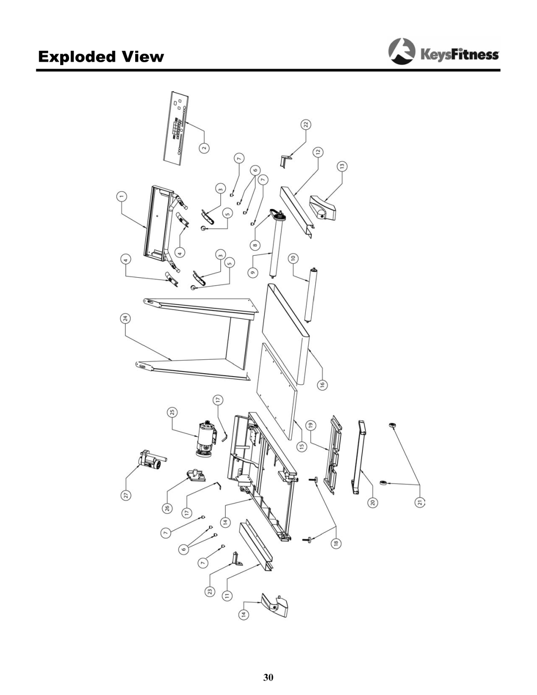 Keys Fitness Keys 9000OB, Keys 9000LI owner manual Exploded View 