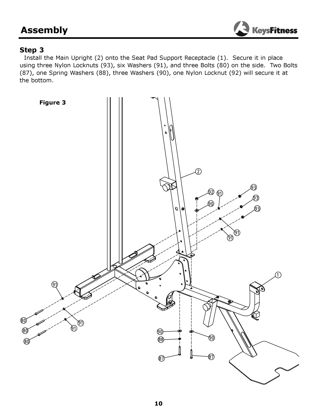 Keys Fitness KF-1560 owner manual Assembly 