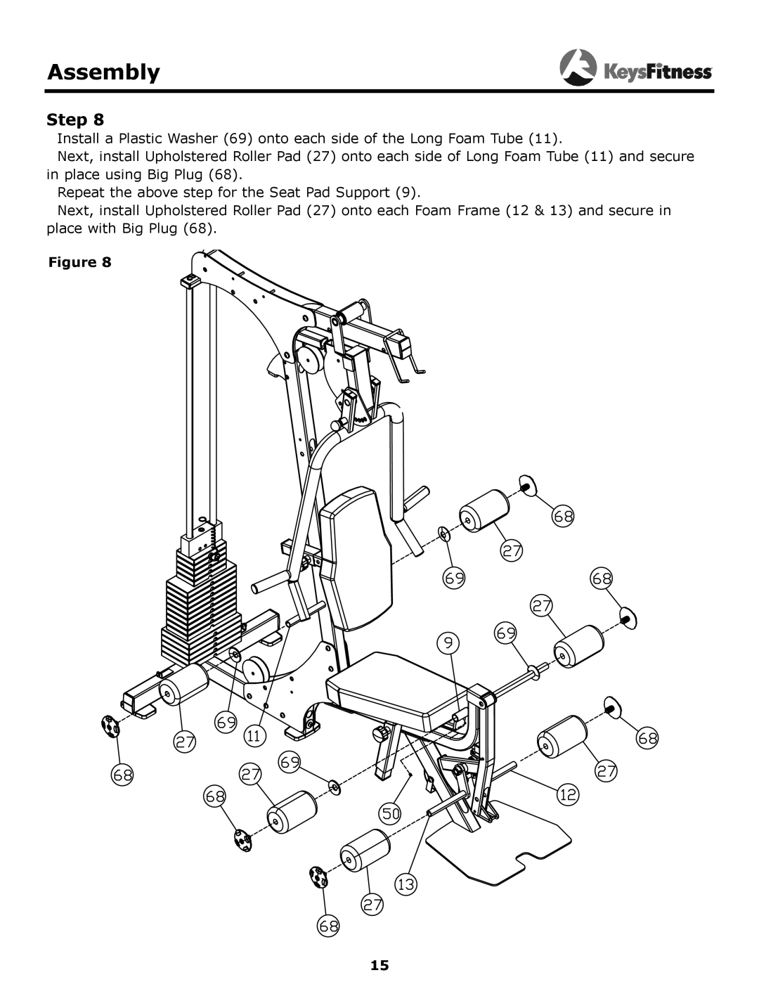 Keys Fitness KF-1560 owner manual Assembly 