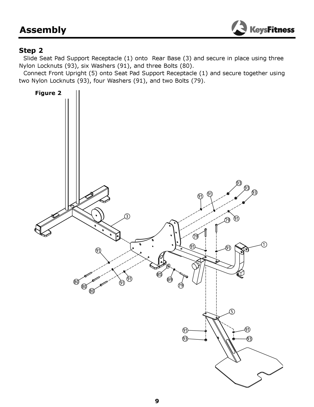 Keys Fitness KF-1560 owner manual Assembly 