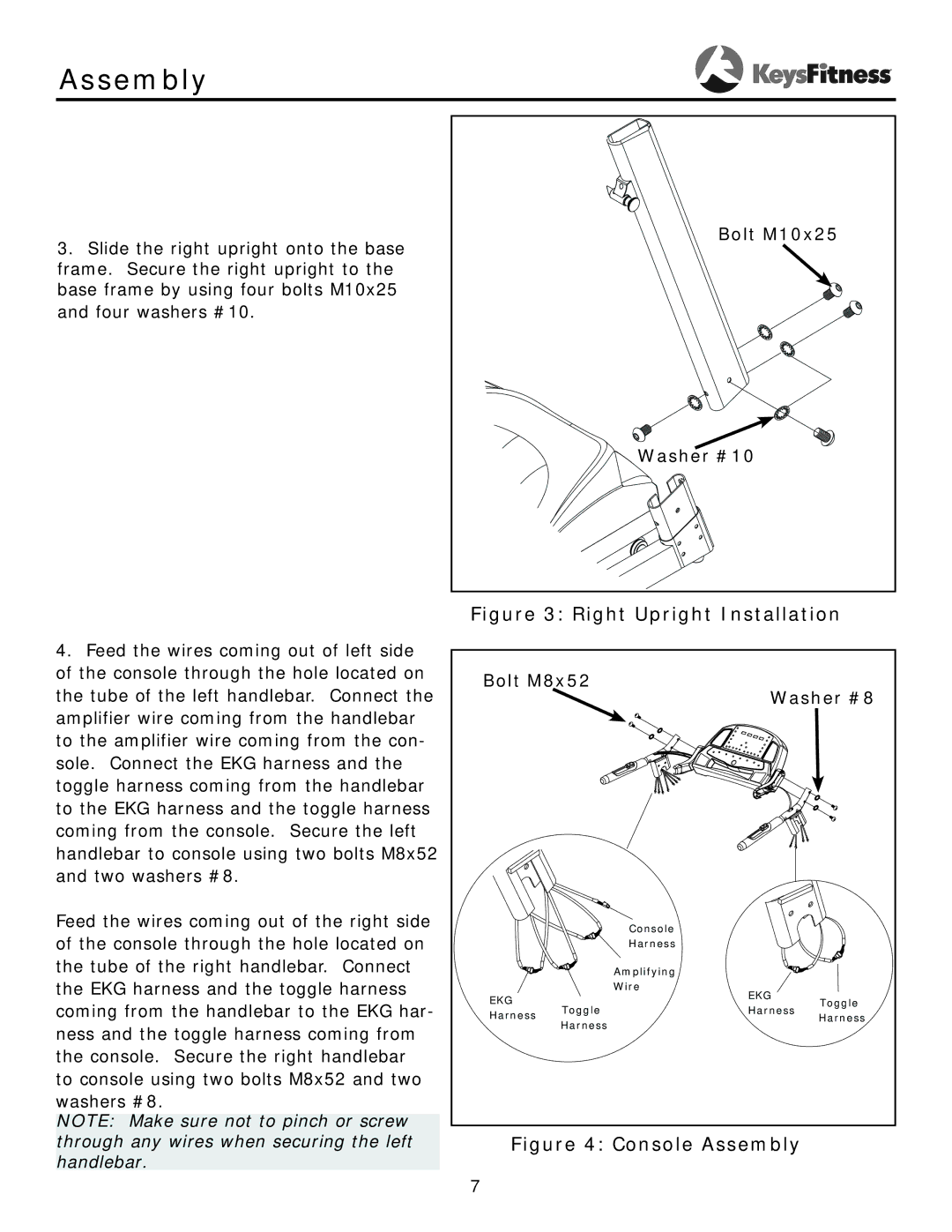 Keys Fitness KF-2-5T owner manual Right Upright Installation 