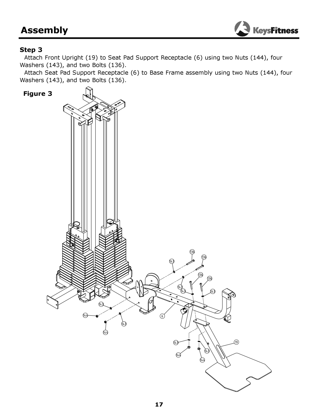 Keys Fitness KF-2060 owner manual Assembly 