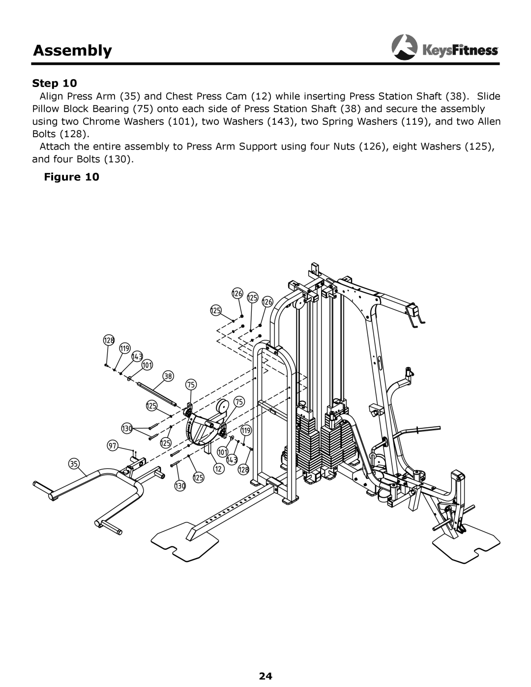 Keys Fitness KF-2060 owner manual Assembly 