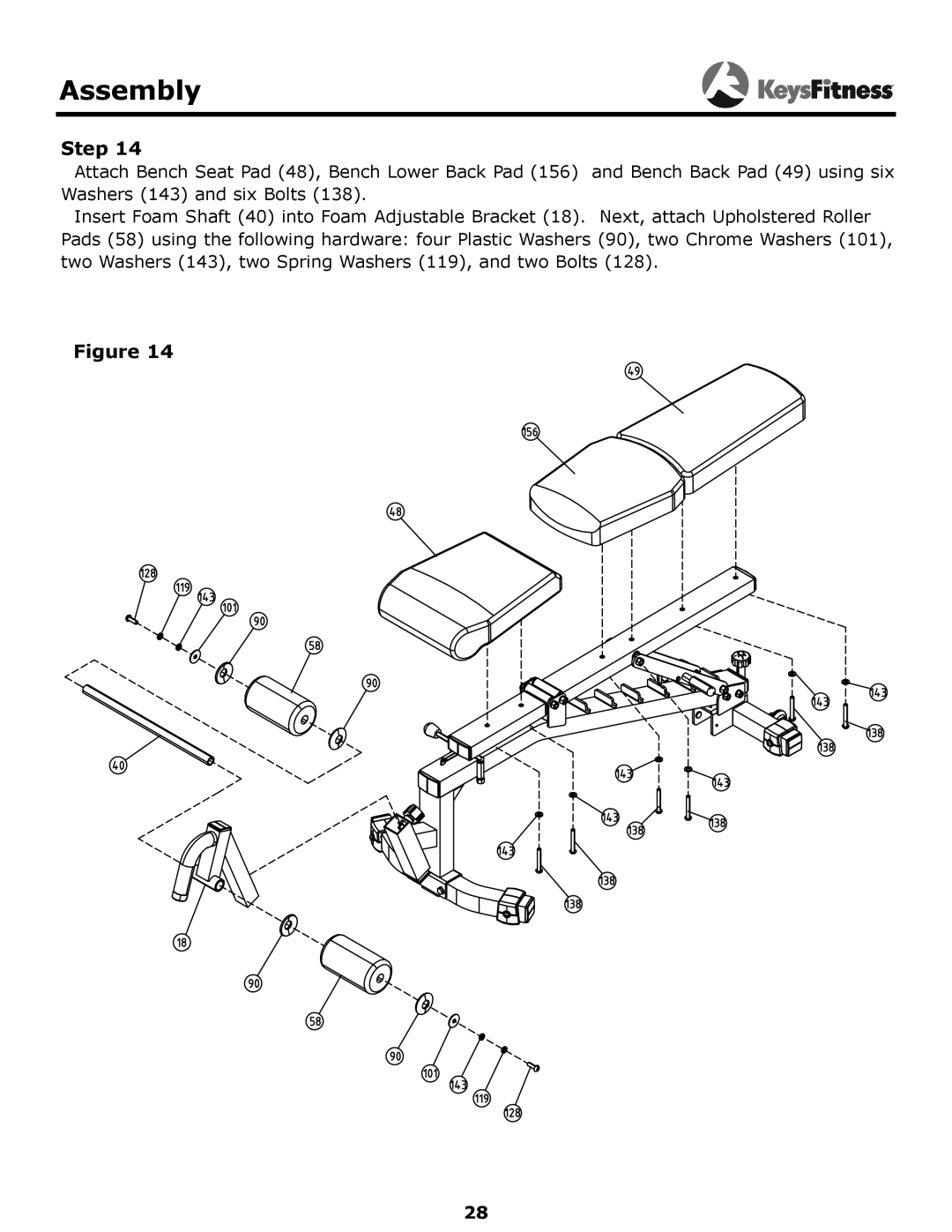 Keys Fitness KF-2060 owner manual Assembly 