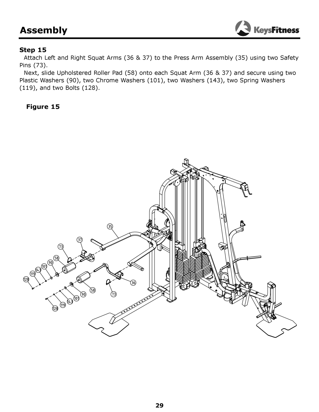 Keys Fitness KF-2060 owner manual Assembly 