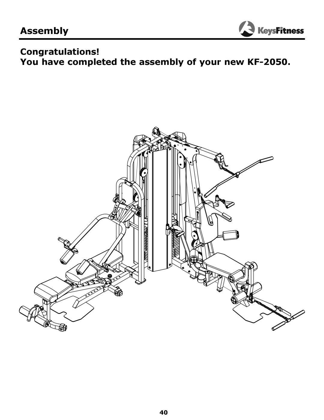 Keys Fitness KF-2060 owner manual Assembly 