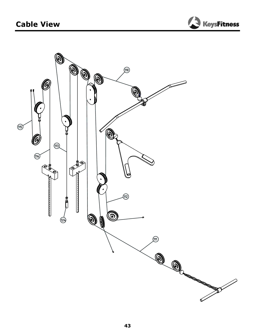 Keys Fitness KF-2060 owner manual Cable View 