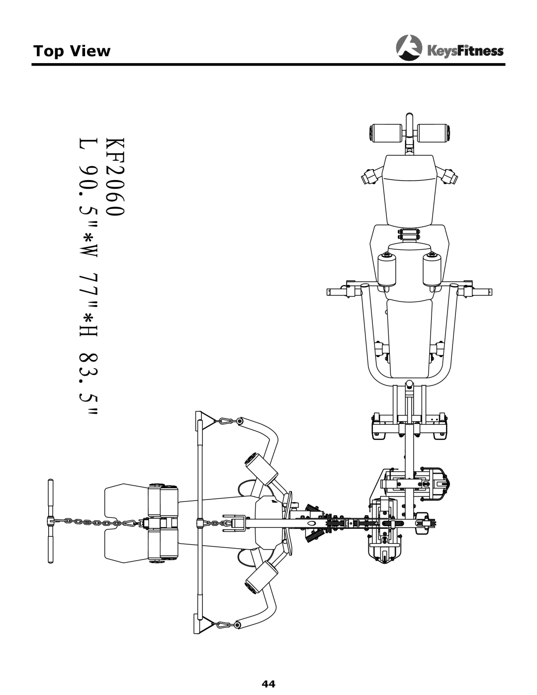 Keys Fitness KF-2060 owner manual Top View 