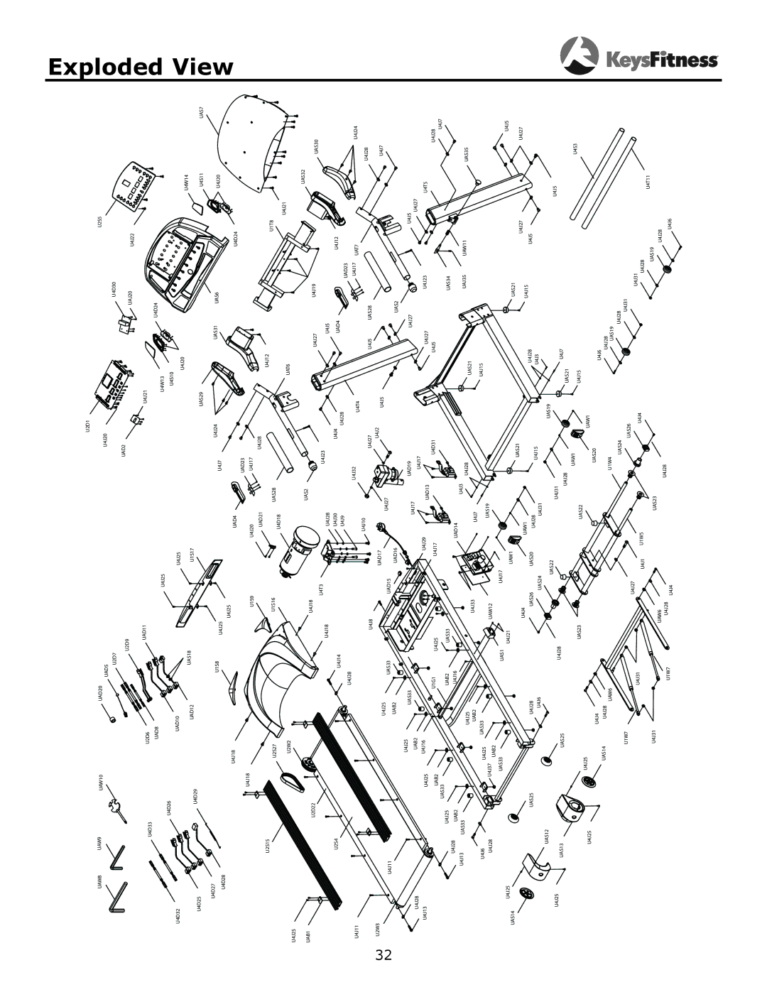 Keys Fitness KF-3.0T owner manual Exploded View 