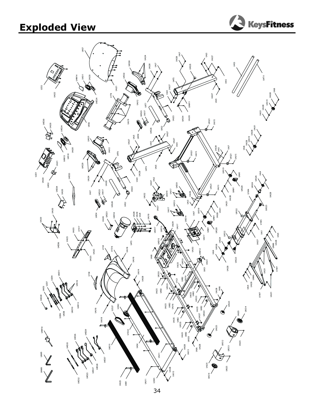 Keys Fitness KF-3.5T owner manual Exploded View 