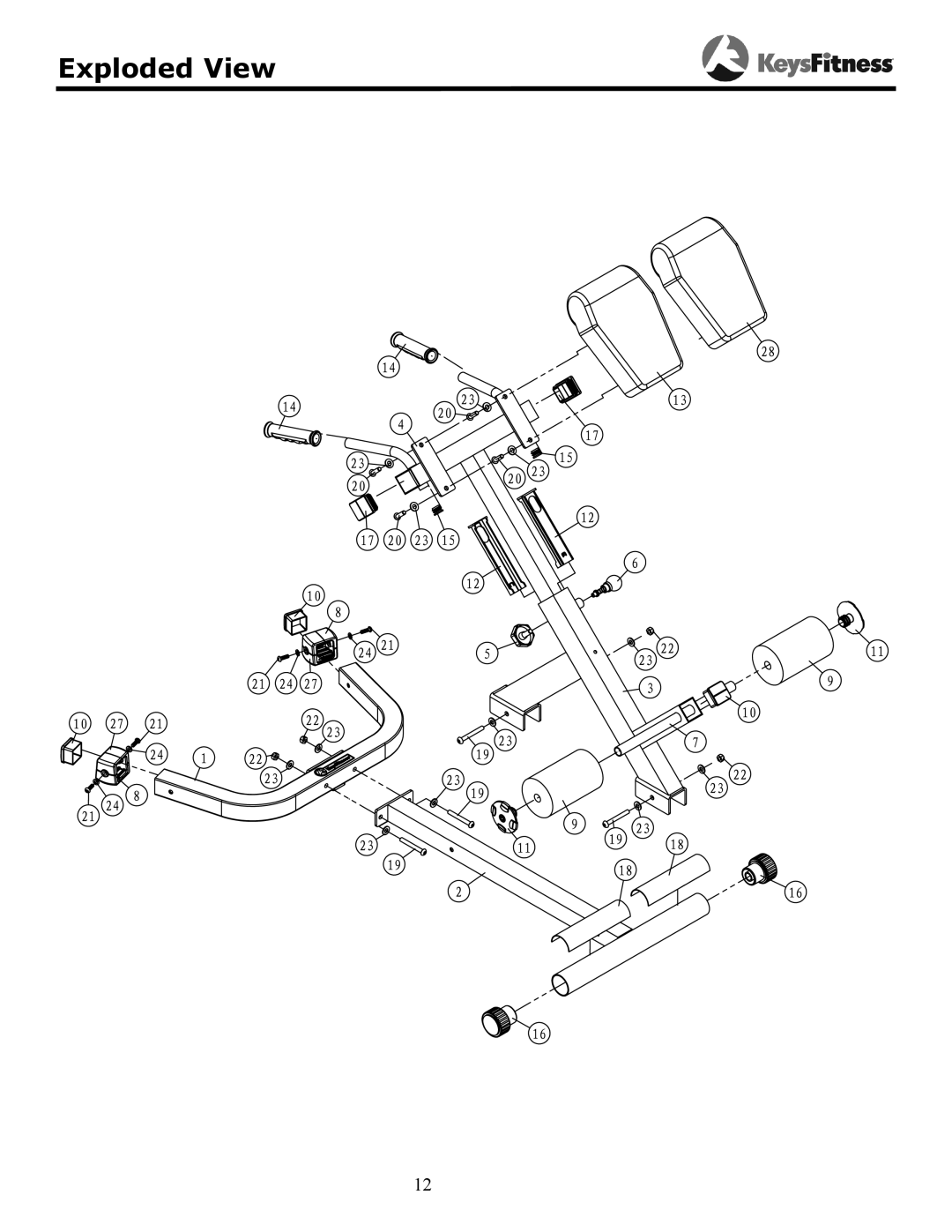 Keys Fitness KF-45 owner manual Exploded View 