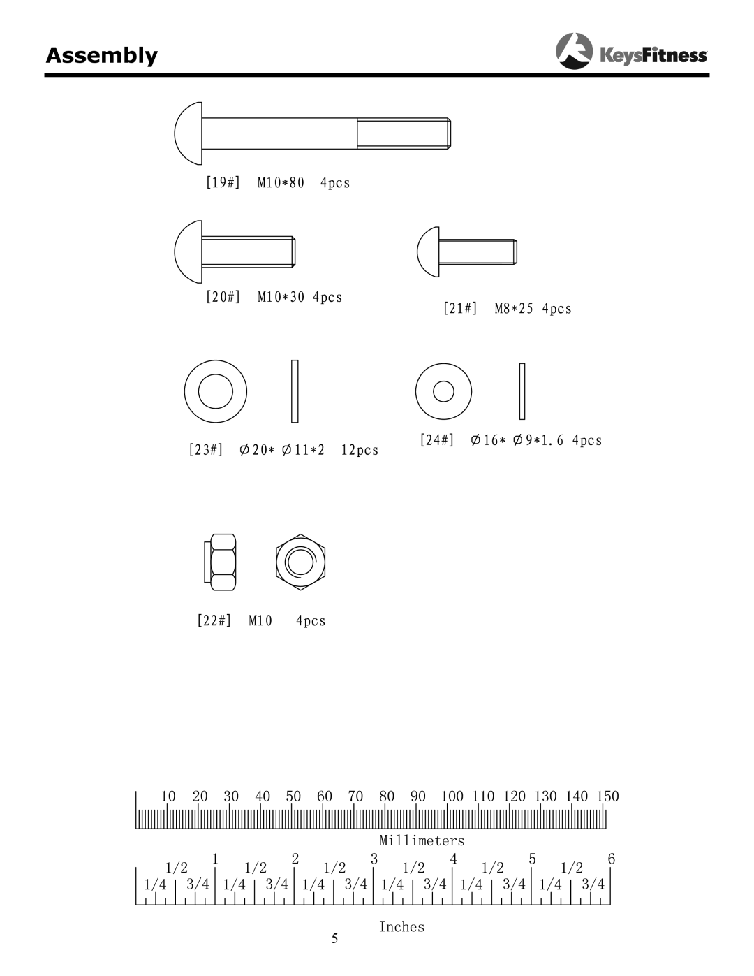 Keys Fitness KF-45 owner manual Assembly 