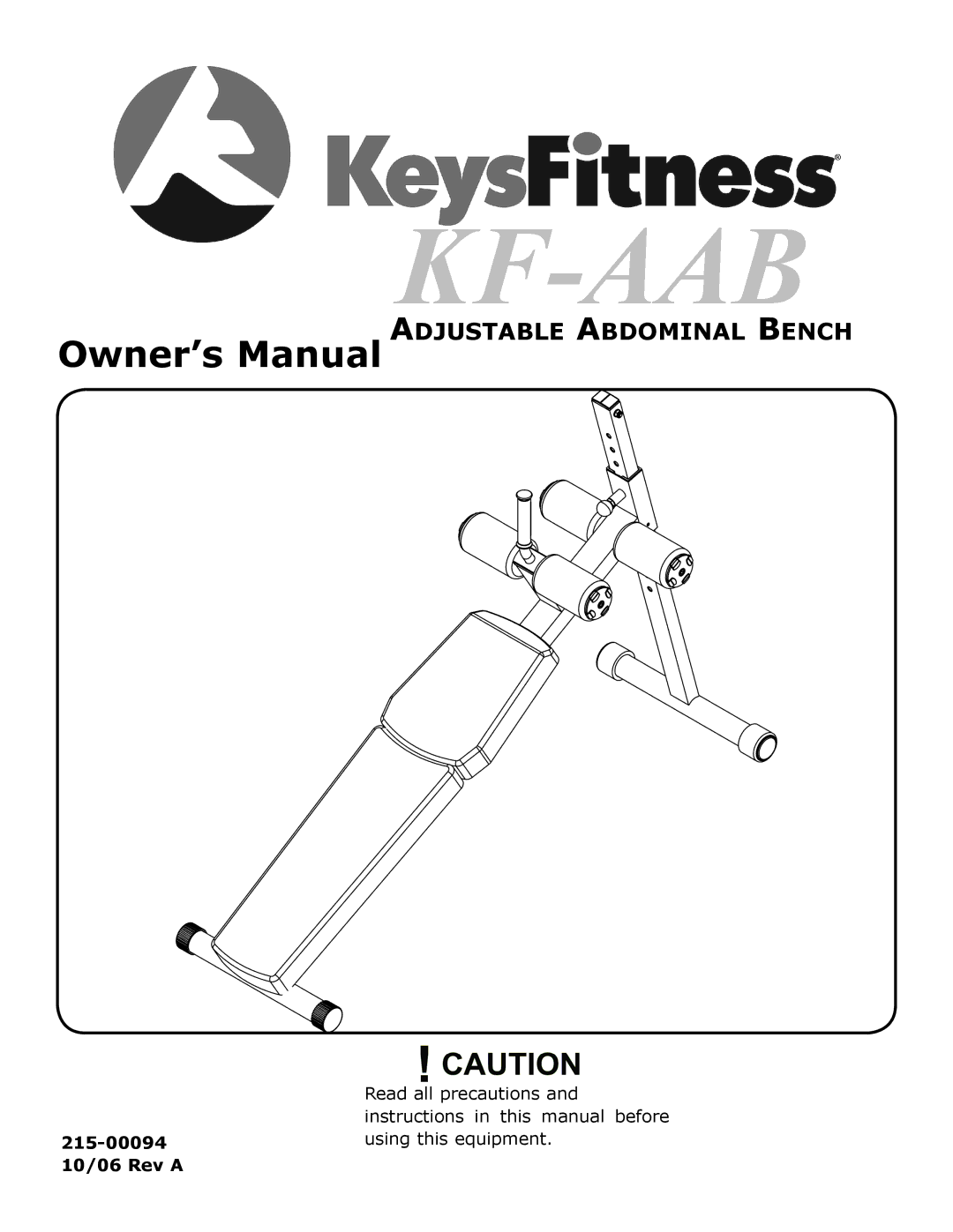 Keys Fitness KF-AAB owner manual Kf-Aab 