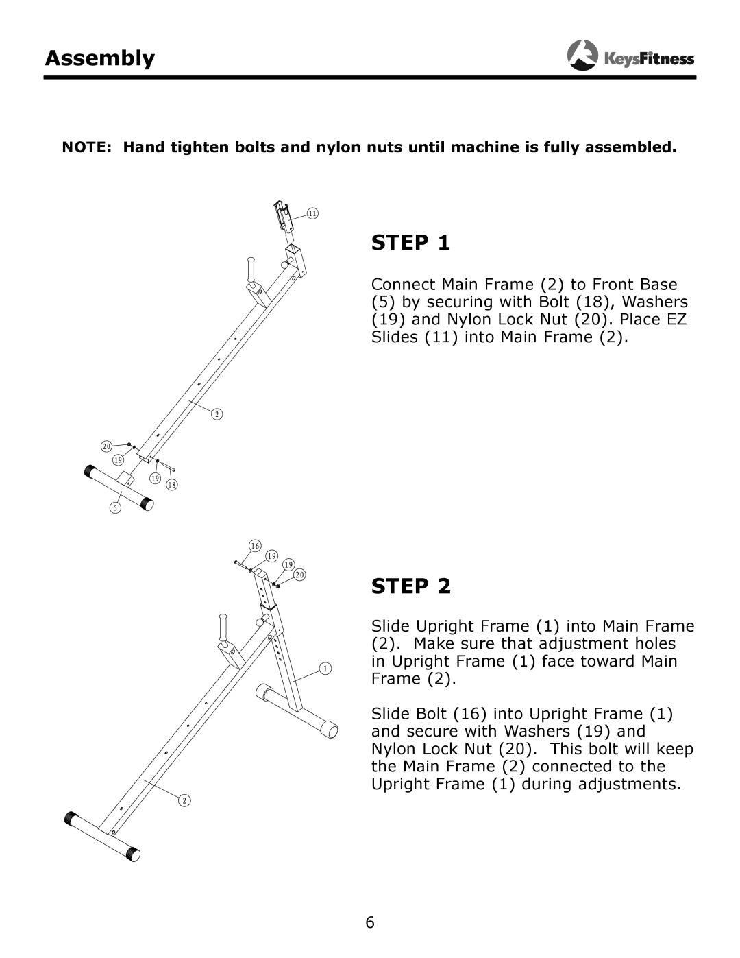 Keys Fitness KF-AAB owner manual Step 