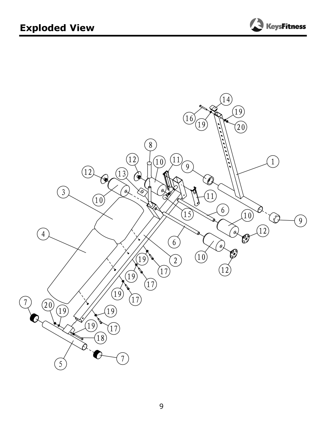 Keys Fitness KF-AAB owner manual Exploded View 