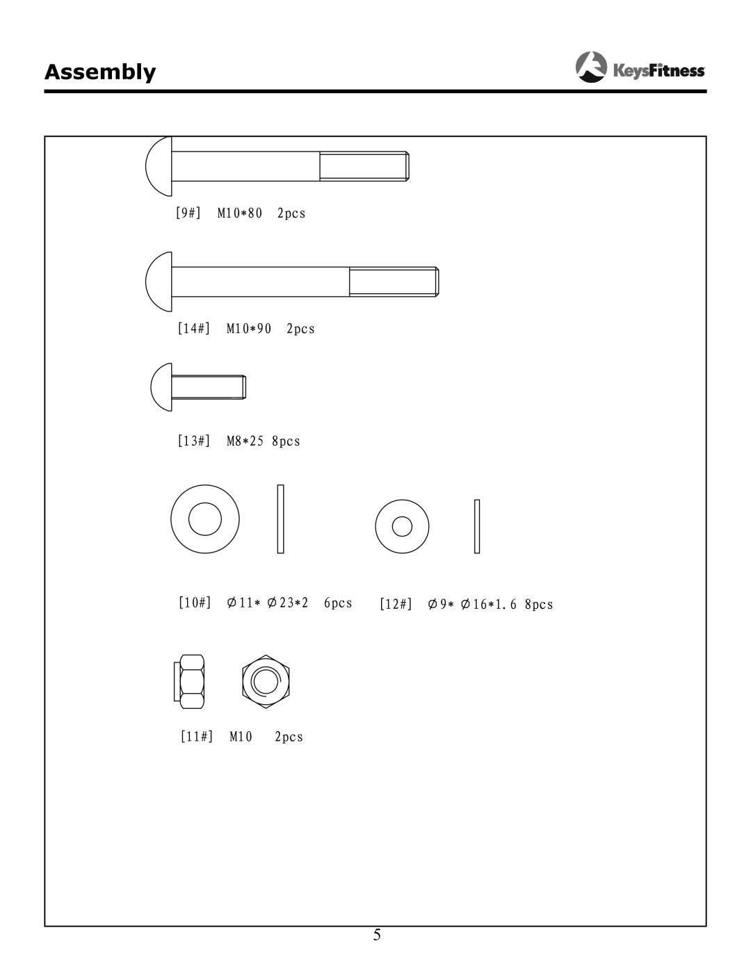 Keys Fitness KF-AC owner manual Assembly 