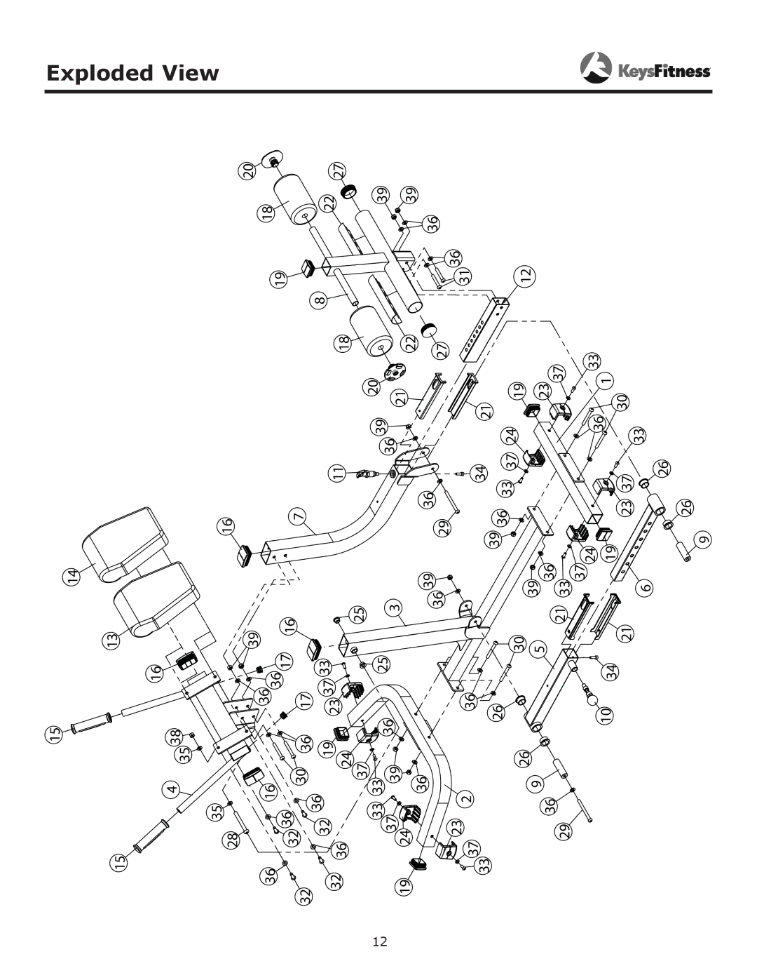 Keys Fitness KF-AH owner manual Exploded View 